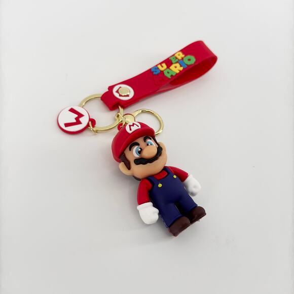 Super Mario Keychain with Figure and Strap | Cute Nintendo Mario Key Holder Gift - Picture 3 of 8